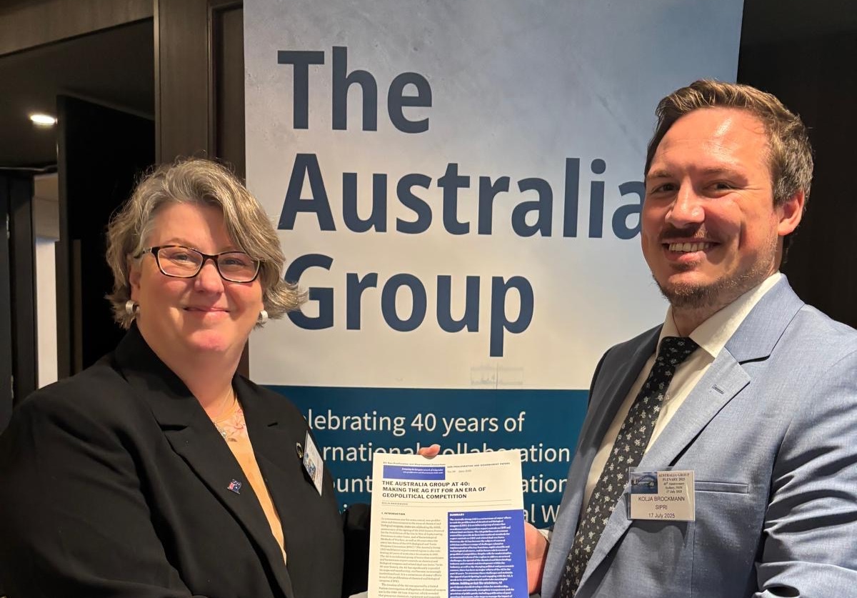SIPRI expert briefs Australia Group at 40th anniversary plenary